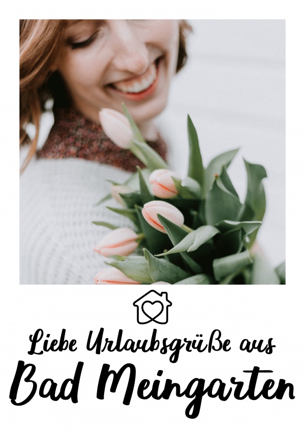 Postkarte Spruch Liebe Grüsse aus Bad Meingarten 