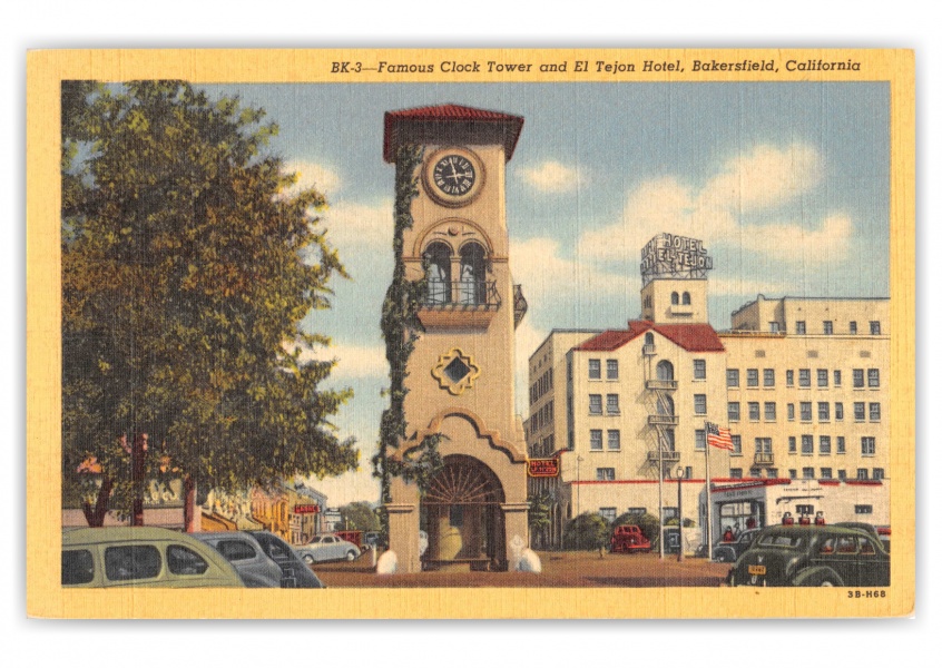 Bakersfield, California, famous Clock tower and El Tejon Hotel