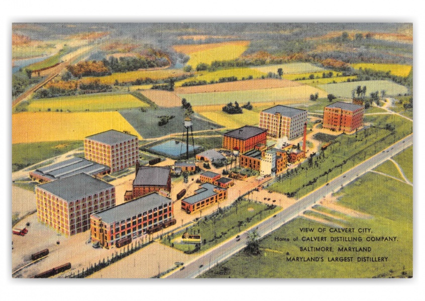 Baltimore Maryland Calvert Distilling Co Aerial View