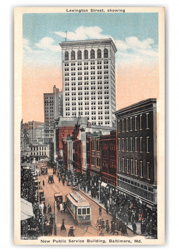 Baltimore, Maryland, Public Service Building and Lexington Street