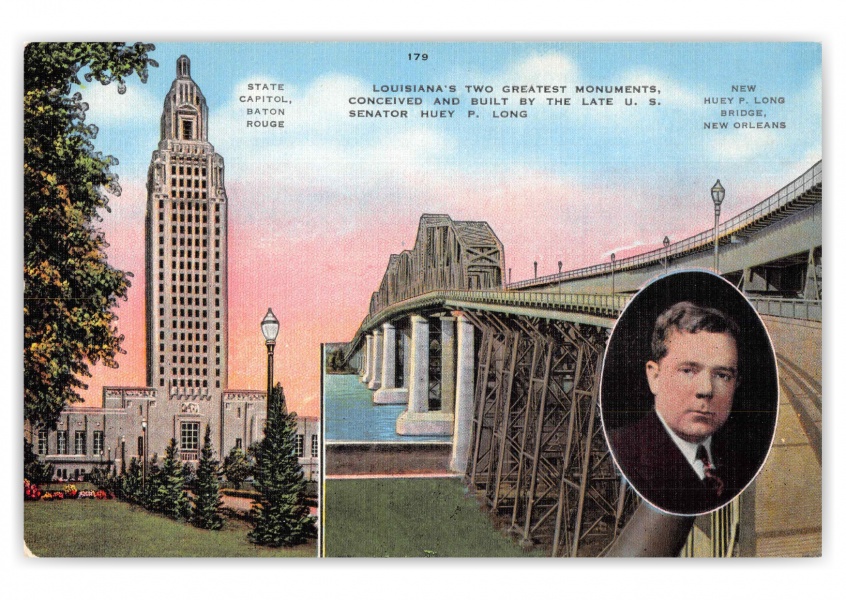 Tallest in Nation --- Postcard Louisiana Louisiana State Capitol Baton Rouge