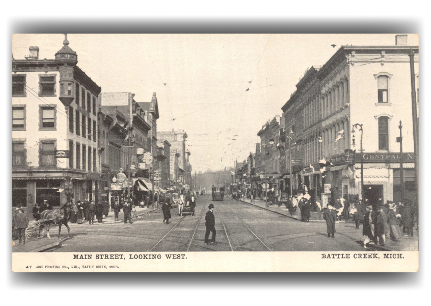 Battle Creek, Michigan, looking west on Main Street