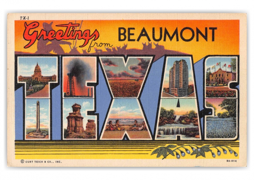 Beaumont Texas Greetings Large Letter