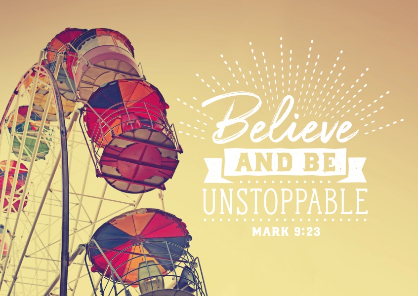 postcard Believe and be unstoppable