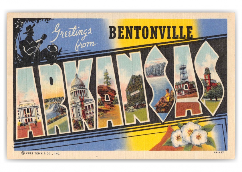 Bentonville Arkansas Large Letter Greetings 