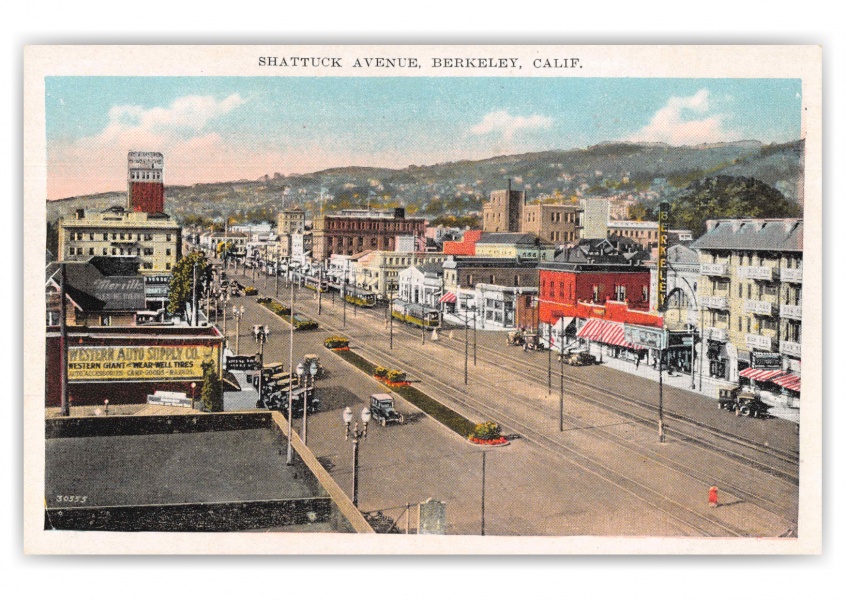 Berkeley California Shattuck Avenue Birds Eye View