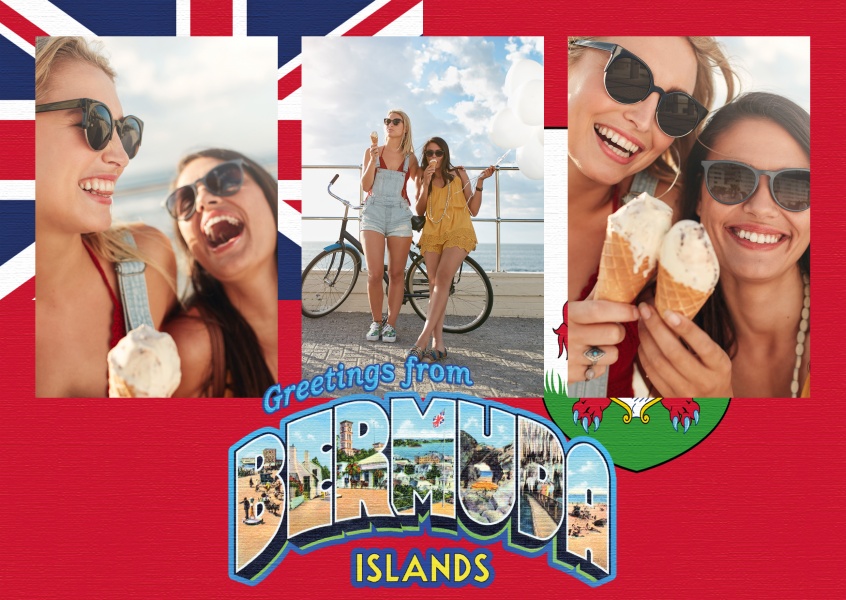 vintage tarjeta de felicitación, saludos desde Islas Bermudas