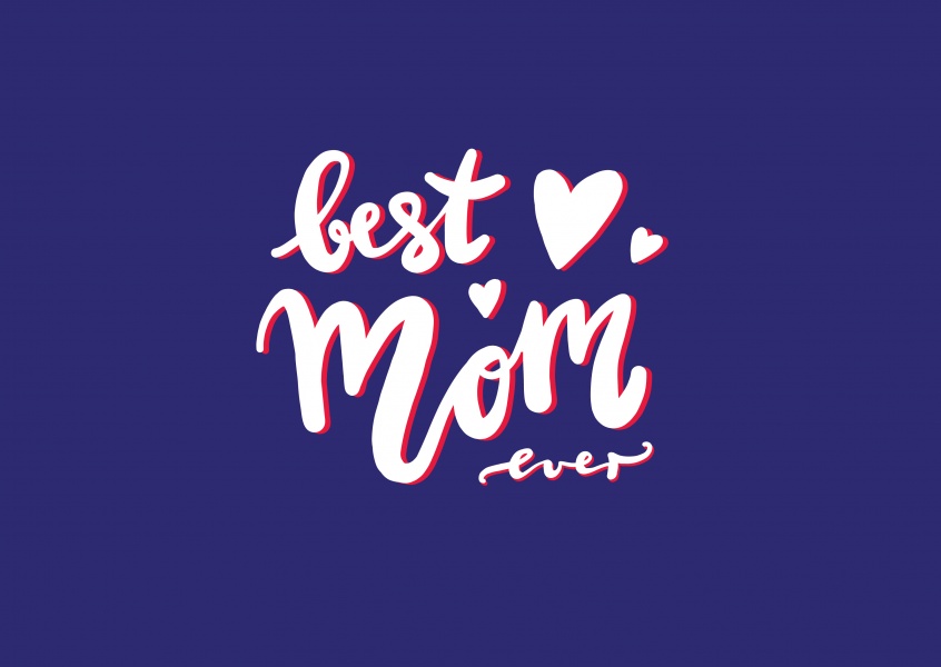 Best mom ever, handgeschrieben Text auf dunkelblauem hintergrund
