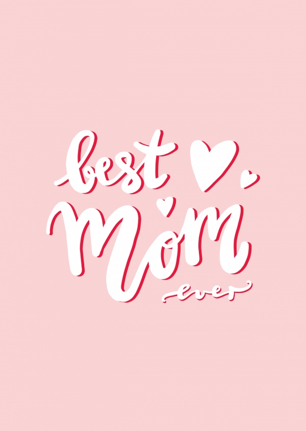 Best mom ever, handgeschrieben Text auf Rosa hintergrund