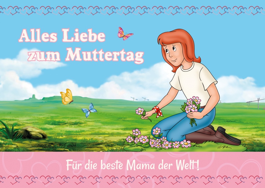 Tina Martin pflückt Blumen