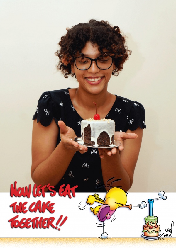Le Piaf Cartoon Agora vamos comer o bolo juntos