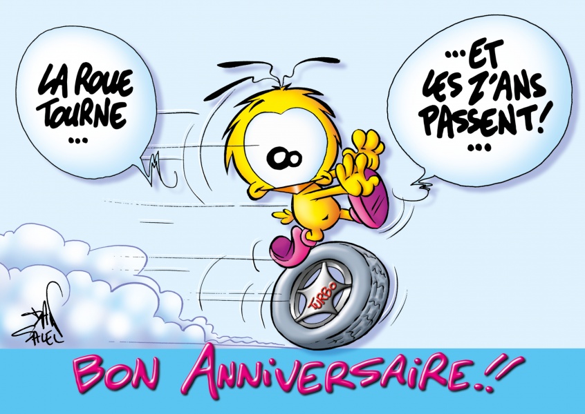 Le Piaf Cartoon Bon Aniversário