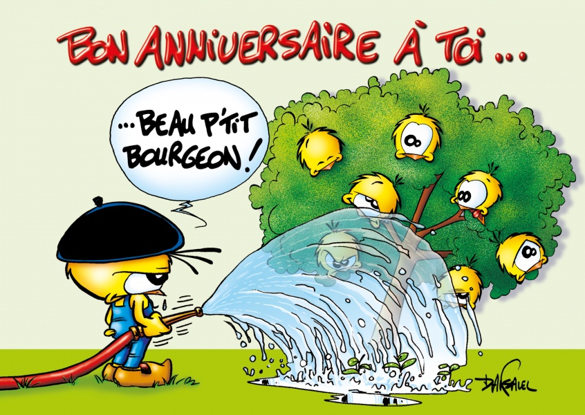 Le Piaf Cartoon Bon Aniversário de um toi