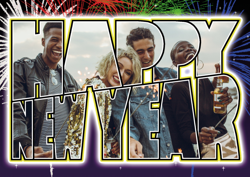 Carte postale à grande lettre Site happy new year