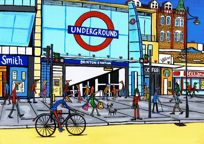 Illustrazione Sud di Londra, l'Artista Dan Brixton stazione