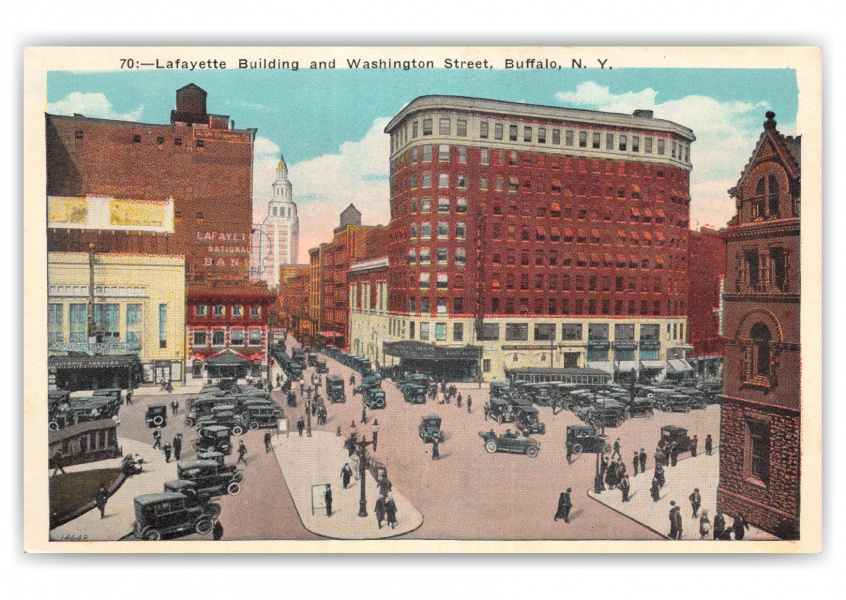 Buffalo, New York, Lafayette Building & Washington Street