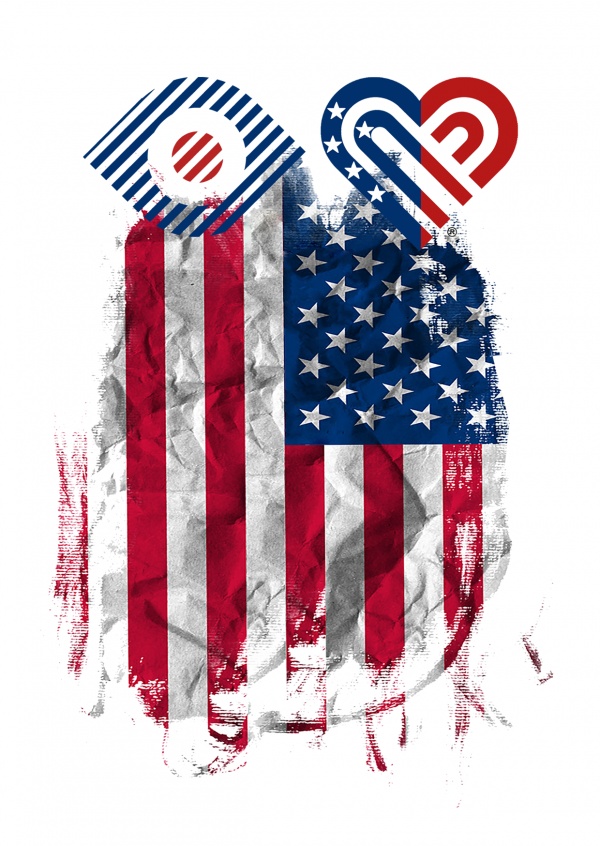 ilustração Olho-amor bandeira dos EUA
