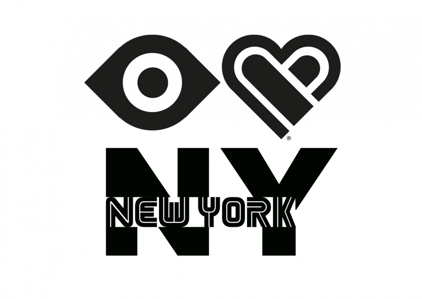 illustration de l'Œil-l'amour de New York en noir et blanc