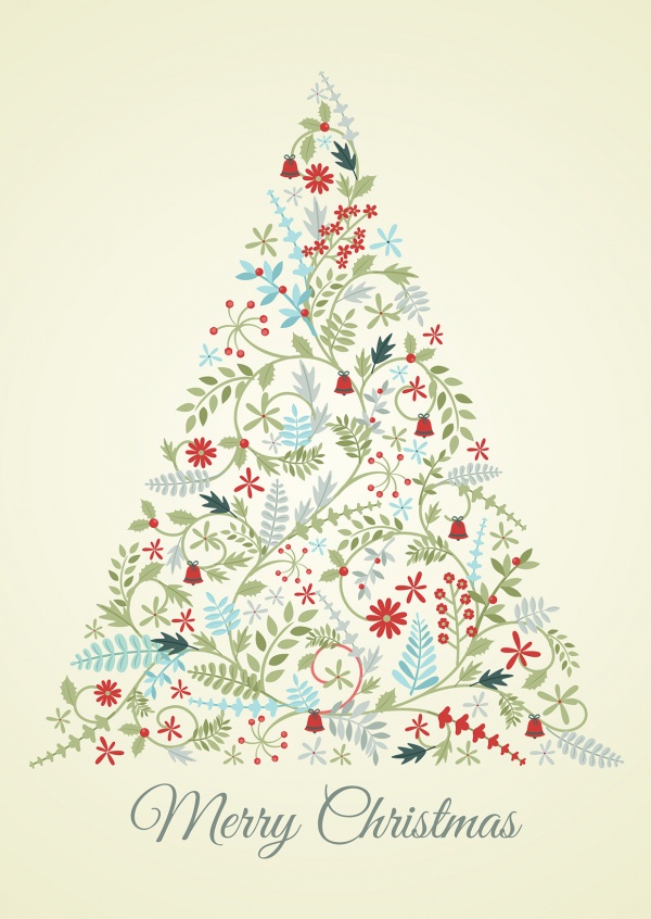 ornament christmas tree greeting card