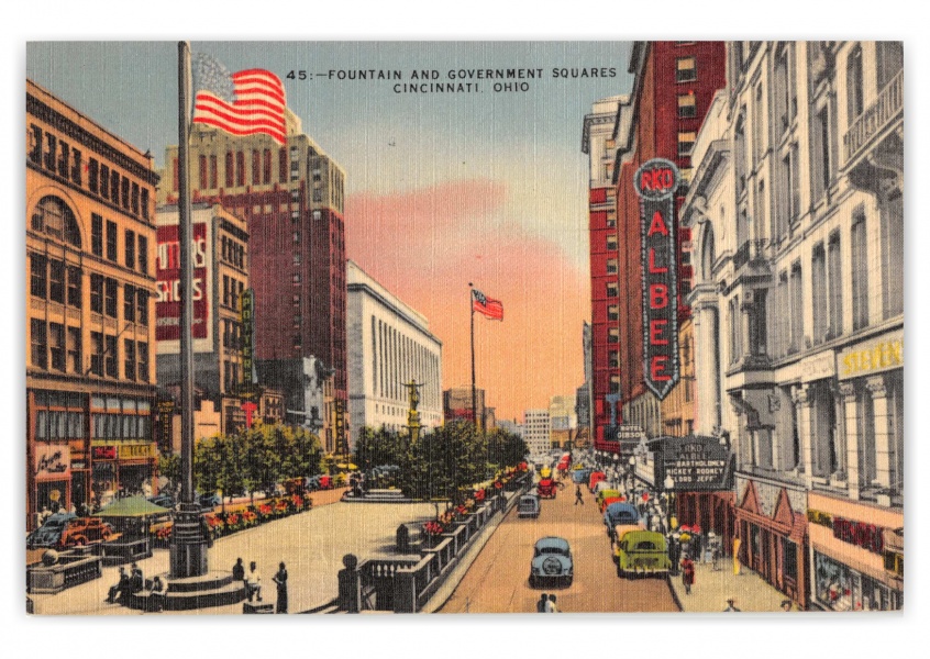 Cincinnati, ohio, Fountain and Government Squares