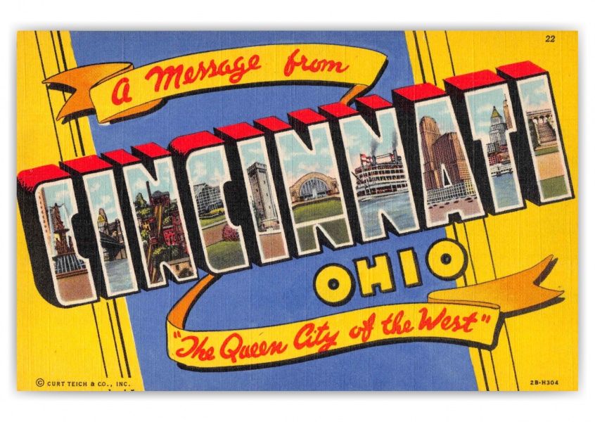 Cincinnati Ohio Greetings Large Letter