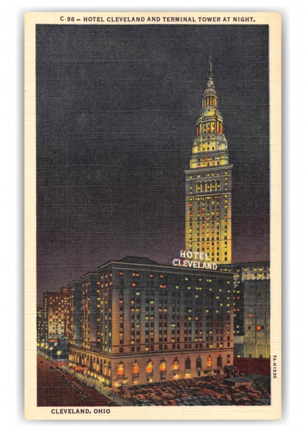 Cleveland Ohio Hotel Cleveland and Terminal Tower at Night