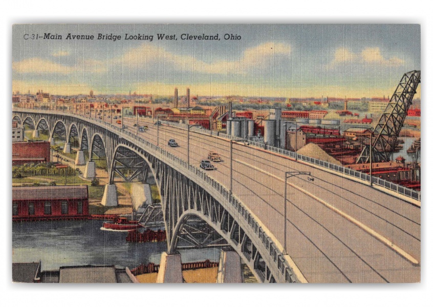 Cleveland Ohio Main Avenue Bridge Looking West