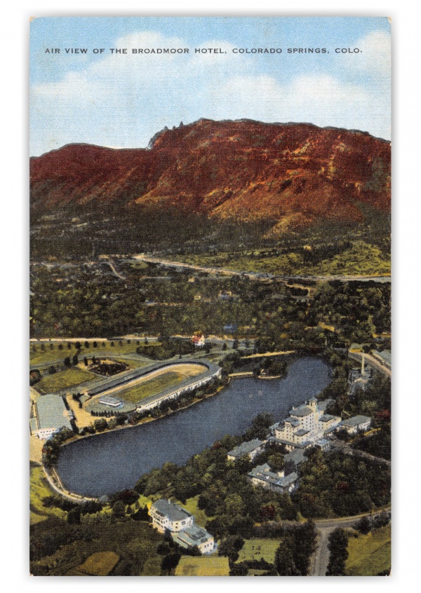 Colorado Springs, Colorado, air view of Broadmoor Hotel