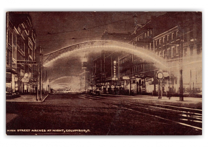 Columbus Ohio High Street Arches at Night