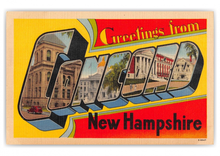 Concord New Hampshire Greetings Large Letter