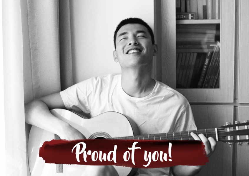 Proud of you - lettering on seal stamp - colour in template
