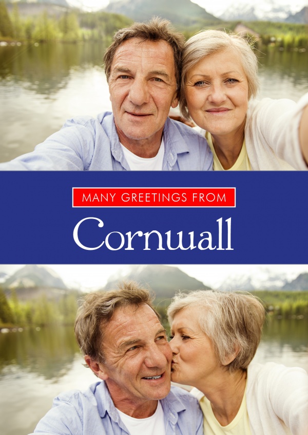 Cornwall i Union Jack stil, färger och typsnitt