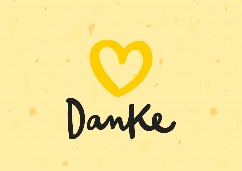 postcard saying danke