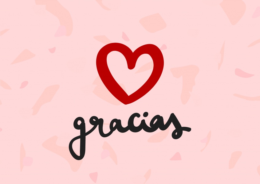 postcard saying Gracias