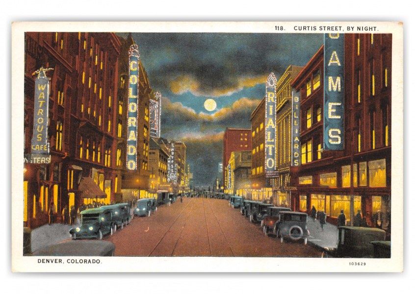 Denver, Colorado, Curtis Street by Night