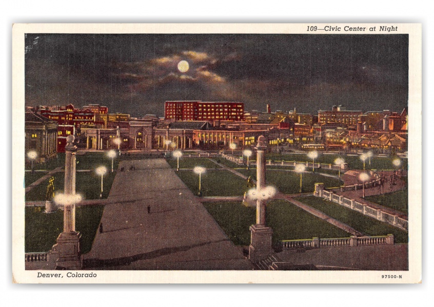 Denver, Colorado, night view of Civic Center