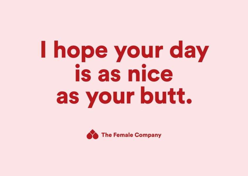 A COMPANHIA FEMININA postal espero que o seu dia seja tão agradável como a sua bunda