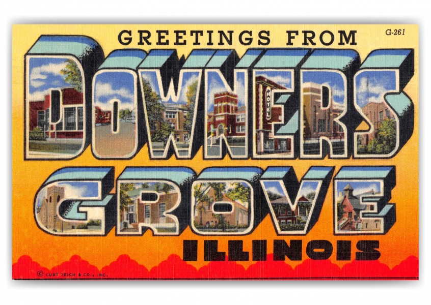 Downers Grove Illinois Large Letter Greetings