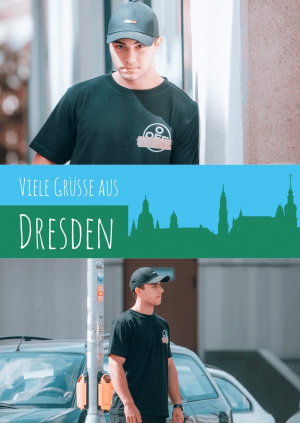 Meridian Design Postkarte Viele Grüsse aus Dresden