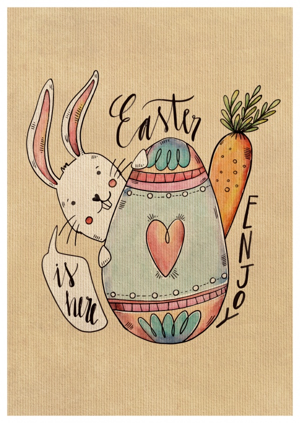 card with bunny and easter egg