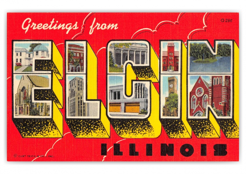 Elgin Illinois Large Letter Greetings