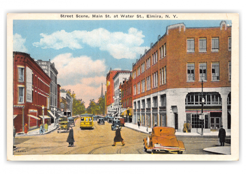 Elmira, New York, Street scene on Main Street