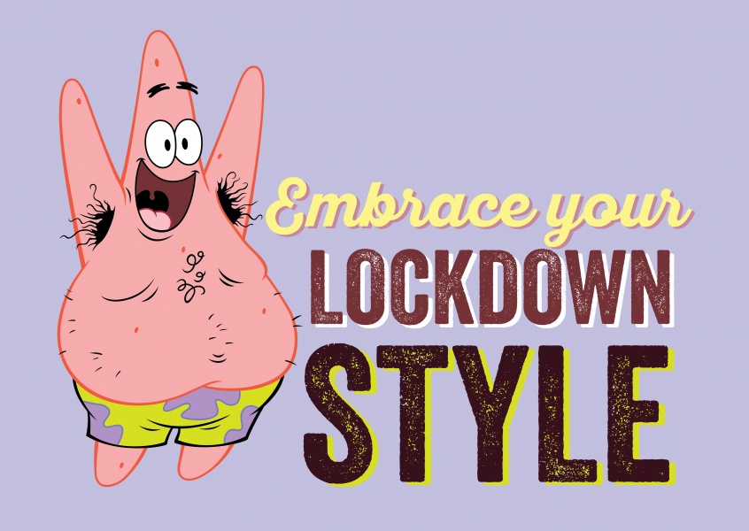 Embrace your lockdown style - Patrick Starfish with armpit hair and happy