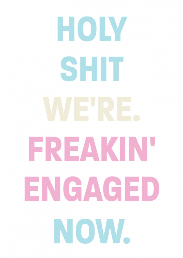 engagement announcement pastel colours on white