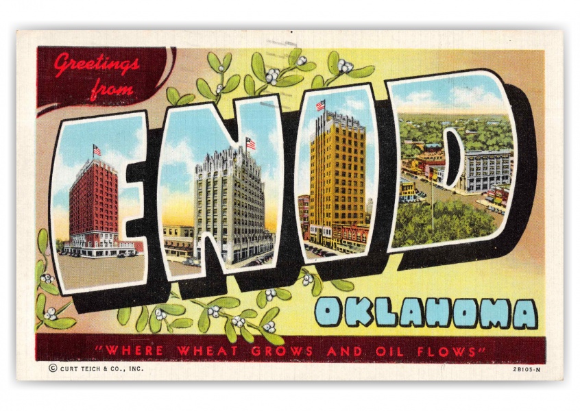 Enid Oklahoma Greetings Large Letter