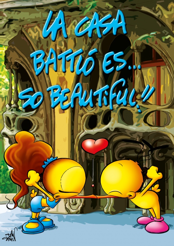 Le Piaf dibujos animados La Casa Batlló es tan hermoso