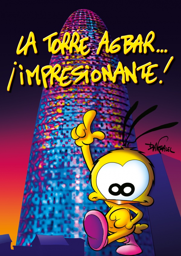 Le Piaf de dibujos animados de La torre agbar impressionante!