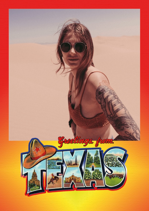 vintage tarjeta de felicitación de Texas