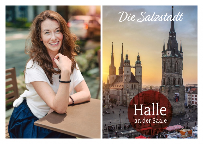 cartão postal de Halle an der Saale Morrer Salzstadt