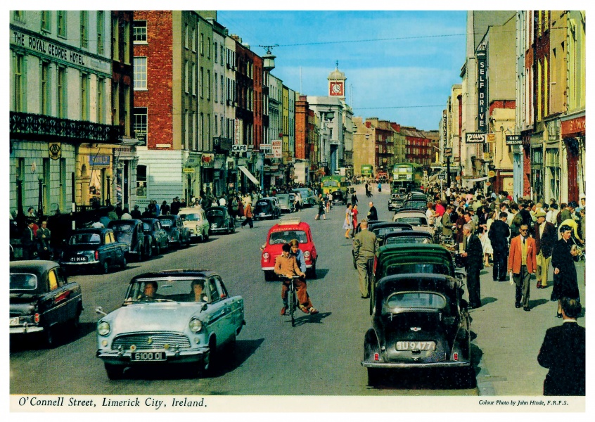 John Hinde photo d'Archive d'O'Connell Street, la Ville de Limerick
